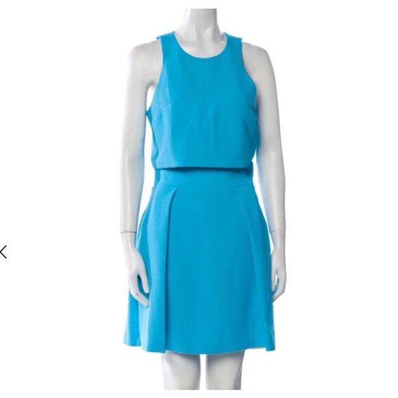 NEW! Black Halo Sanibel 2-Piece Mini Dress Crop Top & Skirt Size 8 Aqua - Picture 1 of 16